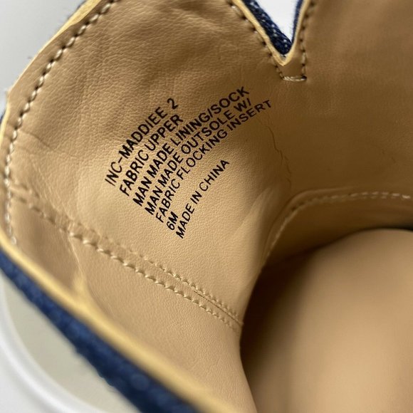 Ana Sui INC Heels 6 Denim Floral Mules Slip On Shoes Blue Beaded Pumps - Picture 6 of 12